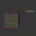 Retro Computer Speaker With Mesh Grille And Portable Handle In Dark Green Black Design