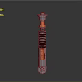 Mechanical Weapon Featuring Silver Metal Coil Spring Orange Component And Cylindrical Structure