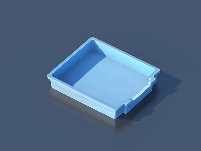 Light Blue Square Plastic Tray Ideal For Household Daily Living Storage 3d model
