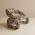 Unique Spiral Design Leisure Chair With Brown White Geometric Fabric Upholstery