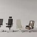 Various Design Office Chairs with Black White Brown Colors High Back Mesh Leather and Wheels