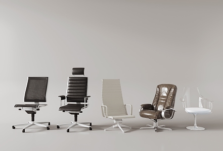 Office office chair rotating chair with pulley 3d model