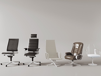 Office office chair rotating chair with pulley 3d model