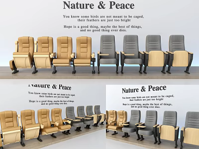 Nature And Peace Themed Comfortable Theater Seats With Modern Design And Neutral Tones 3d model