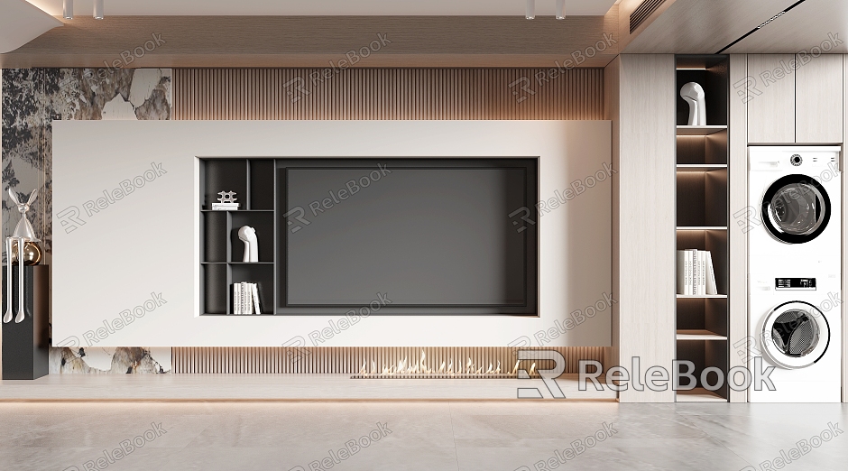 Modern TV background wall model