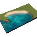 Scenic Coastal Landscape With Green Grass Sandy Beach And Clear Blue Water