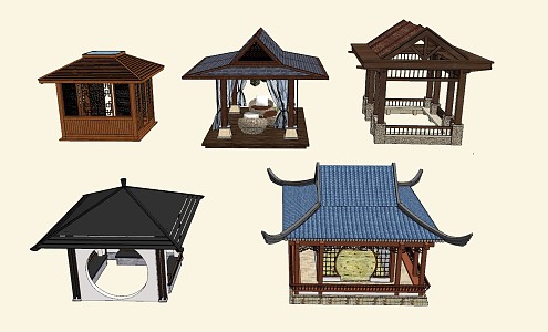 New Chinese Style Pavilion 3d model