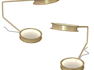 Modern Golden Table Lamp With Adjustable Arm And Round Base Design 3d model