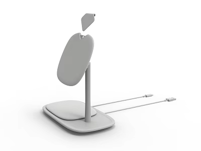 Practical Household Stand With Stable Base Oval Top Plate And Charging Cable 3d model