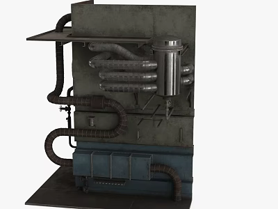 Industrial Metal Pipes Structure With Multiple Connected Tubes And Equipment 3d model