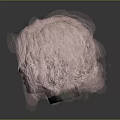 Black Mannequin Head With Human Face Features And Fluffy Pink Hair