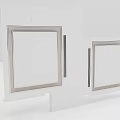 Modern White Ceiling Design With Recessed Square Panels And Metal Frames 3d model