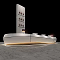 Elegant Modern Reception Desk With Marble Surface Soft Lighting And Service Functions 3d model