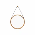 Circular Wooden Frame Hanging Mirror for Modern Home Wall Decor