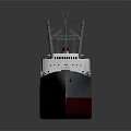 Large Cargo Ship With Red And White Hull Multiple Cranes On Deck 3d model