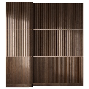 Modern background wall wooden panel 3d model