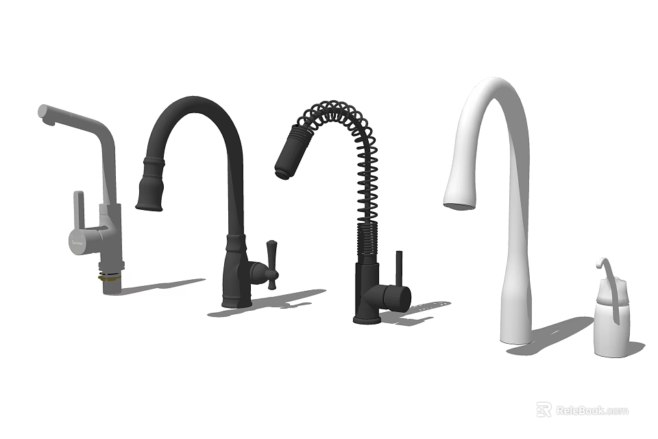 Various Modern Faucet Designs With Different Styles And Colors For Home Use 3d model 