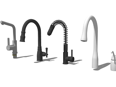 Various Modern Faucet Designs With Different Styles And Colors For Home Use 3d model