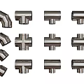 Collection of Pipes and Plumbing Fittings with Elbows Tees Valves and Connectors