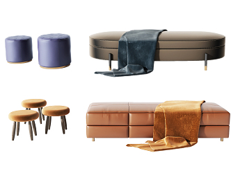 Modern sofa stool sofa stool combination 3d model