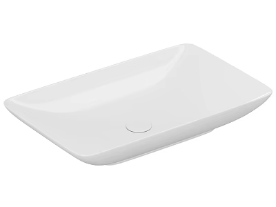 White Square Ceramic Washbasin With Sleek Modern Design For Bathroom 3d model