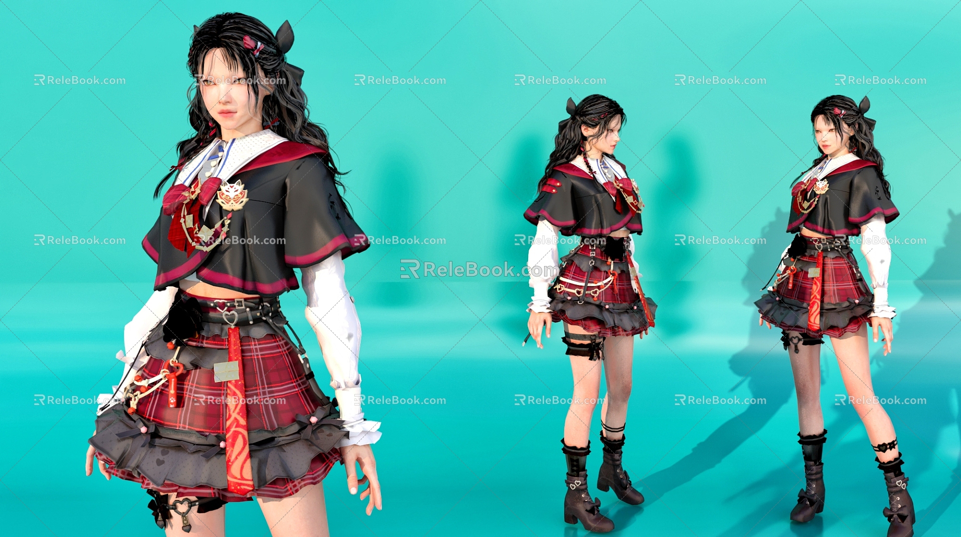 Anime costume beauty beauty virtual person 3d model