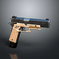 Modern Tactical Pistol With Black Slide Tan Grip And Sleek Barrel Design