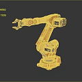 Orange Industrial Robot Arm With Mechanical Gripper Black Joints And Sturdy Base