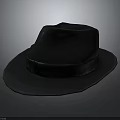 Classic Black Wide Brim Hat With Stylish Ribbon Band Design
