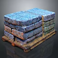 Stacked Natural Stone Blocks With Various Colors On Wooden Pallet For Decorative Use