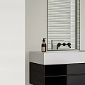 Modern Bathroom Interior With White Bathtub Double Sink And Glass Shower