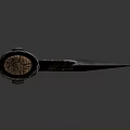 Vintage Medieval Weapon With Long Wooden Handle And Sharp Metal Blade