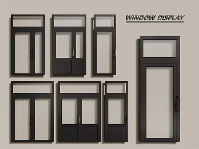 Different Styles Of Modern Casement Windows In Window Display Collection 3d model