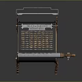 Vintage ESCO MIO Adding Machine with Metal Frame Numeric Keys and Handle as Household Appliance