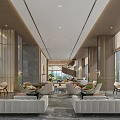 Modern Hotel Lobby Interior With Large Red Art Chandelier And Spiral Staircase