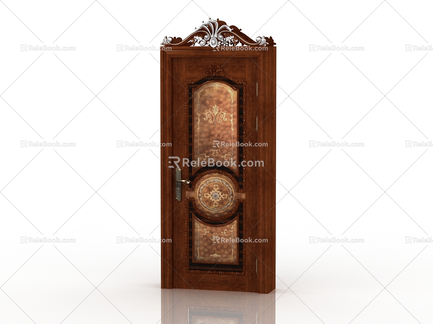 European style solid wood door interior door door 3d model