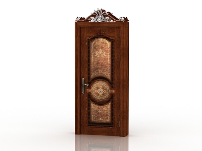 European style solid wood door interior door 3d model