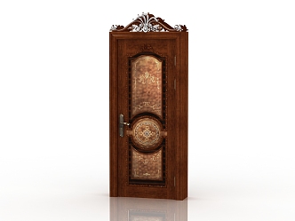 European style solid wood door interior door 3d model