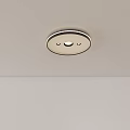 Modern Round Ceiling Light With Sleek Metal Frame White Panel And LED Illumination Design 3d model
