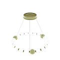 Stylish Modern Hanging Circular Chandelier With Transparent Glass Balls And Gold Accents