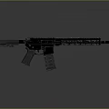 Modern Tactical Rifle with Black Silver Finish Long Barrel Magazine and Rail System