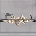 Modern Luxury Chandelier Interior Design With Mountain Cloud Pattern Metal Frame 3d model