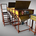 Industrial Yellow Multi Tank Equipment with Metal Frame Wheels Ladder and Red Wheel Control Unit