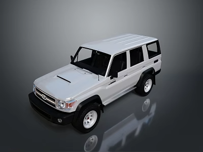 Sleek White Off Road SUV With Rugged Design Roof Rack And Front Grille 3d model