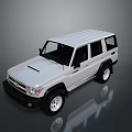 Sleek White Off Road SUV With Rugged Design Roof Rack And Front Grille