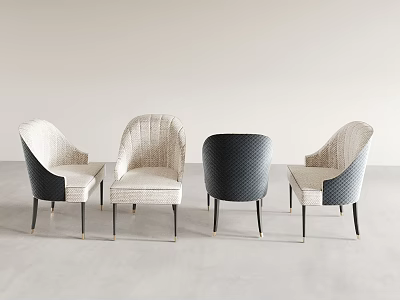 Modern Upholstered Sofa Stools With Light Dark Tones Woven Texture And Diamond Pattern 3d model