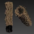 Natural Wooden Decorative Strips With Wavy Textures And Twisted Patterns 3d model