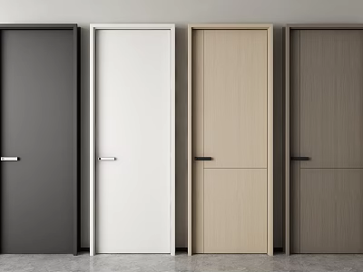 Modern Hinged Doors In Various Colors For Interior Design And Home Decoration 3d model