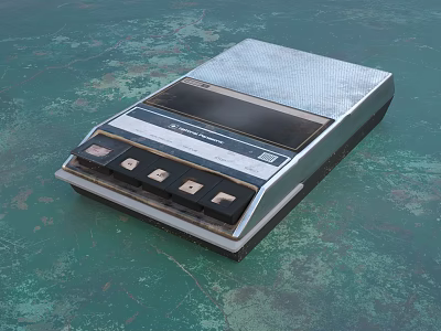 Vintage Computer Device Featuring Screen And Control Buttons Retro Design Style 3d model