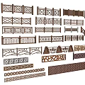 Various Decorative Fence Designs With Intricate Patterns And Ornamental Styles 3d model